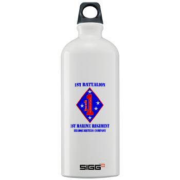 HQC1MR - M01 - 03 - HQ Coy - 1st Marine Regiment with Text - Sigg Water Bottle 1.0L